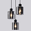 3-lichts hanglamp Pella - smoke glas en zwart