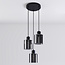 3-lichts hanglamp Pella - smoke glas en zwart