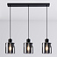 3-lichts hanglamp Palaio - smoke glas en zwart