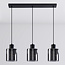 3-lichts hanglamp Palaio - smoke glas en zwart