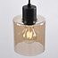 3-lichts hanglamp Palaio - amber glas en zwart