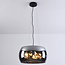 3-lichts hanglamp Serres - smoke glas en zwart