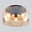 3-lichts plafondlamp Selin - amber glas en zwart
