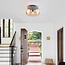 3-lichts plafondlamp Selin - amber glas en zwart