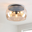 3-lichts plafondlamp Selin - amber glas en zwart