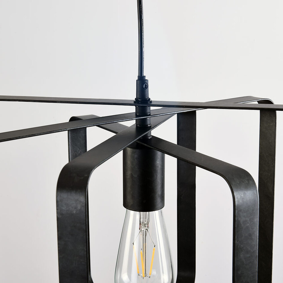 Zwarte hanglamp, 1-lichts - Mikio