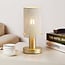 Design tafellamp Mreza in goud met perforaties