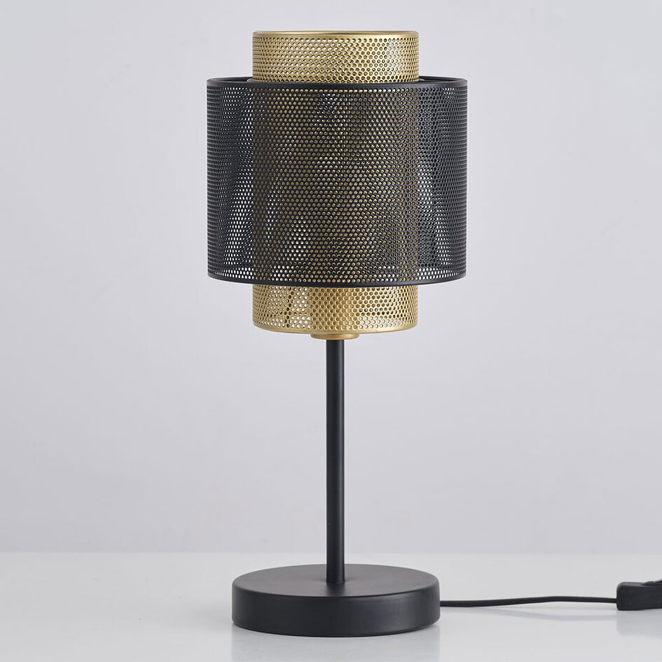 Tafellamp Ava in zwart met goud
