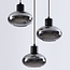 Moderne hanglamp met smoke glas, 3-lichts - Vida