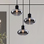 Moderne 3-lichts hanglamp Vida - smoke glas en zwart