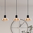 3-lichts hanglamp Vere - amber glas en zwart