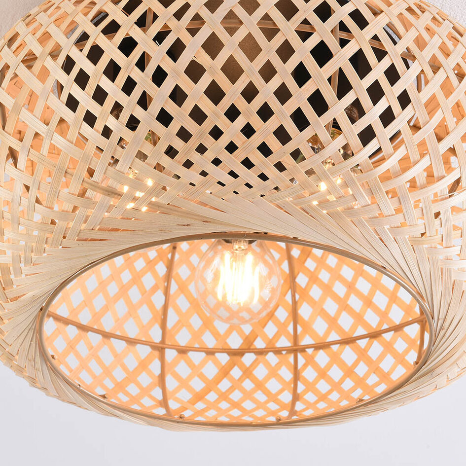 Bamboe plafondlamp, 3 lichts - Caia