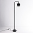 Zwarte vloerlamp Fyke in smoke glas
