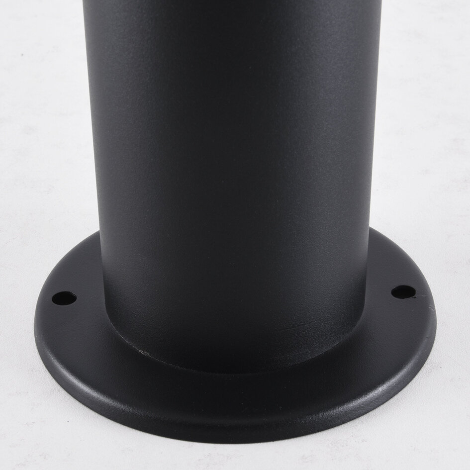Staande buitenlamp Leandre met melkwitte kap - 76 cm zwart met geïntegreerde LED