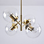 4-lichts hanglamp Florence - transparant glas en goud