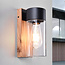 RVS buiten wandlamp in houtlook - Javi