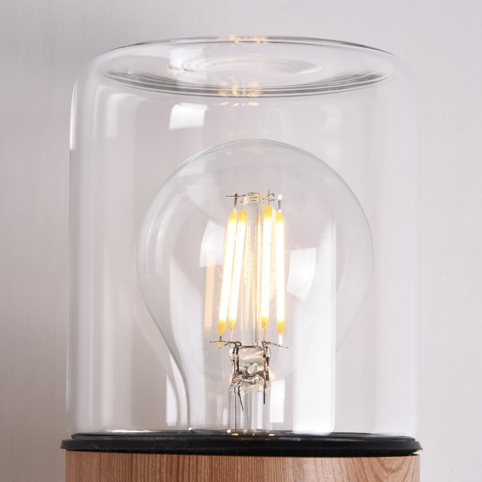 Moderne buitenlamp Juliano in hout look
