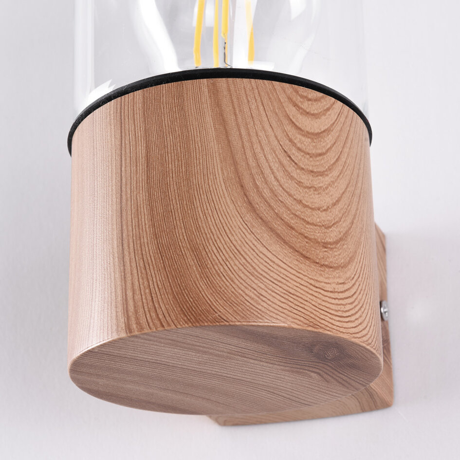 Moderne buitenlamp Juliano in hout look