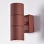 2-lichts wandlamp Giorgia in roestbruin, IP44