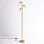 3-lichts vloerlamp Pieta met amber glas - draaibaar