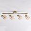 4-lichts plafondlamp Pela - amber glas en messing goud
