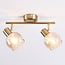 2-lichts plafondspot Phiene - amber glas en messing goud