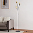 Minimalistische staande lamp Guld 3-lichts in zwart met goud