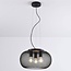 Industriële 3-lichts hanglamp Cerise - zwart metaal met geperforeerde kap