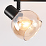 4-lichts plafondlamp Pela - amber glas en zwart met draaibare spots