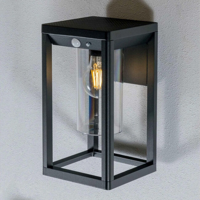 Moderne solar wandlamp buiten met sensor - Lumi