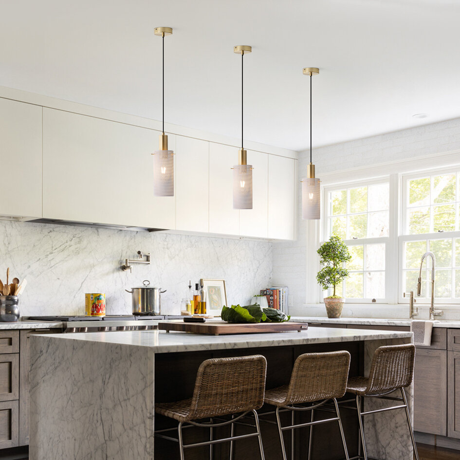 Hanglamp met gouden details - Valce