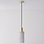 1-lichts hanglamp Valce in wit met gouden details