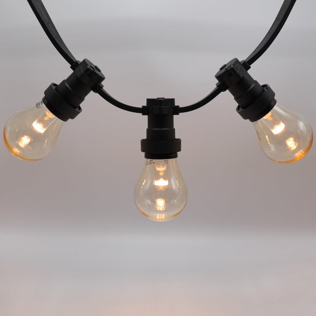 Prikkabel set met dimbare LED lampen met grote kap en lens