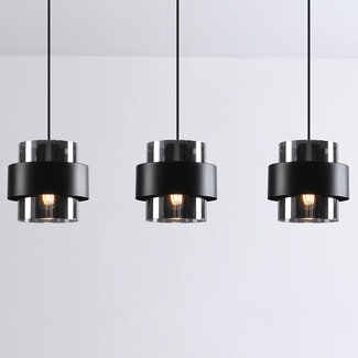 Moderne hanglamp met smoke glas - Faey