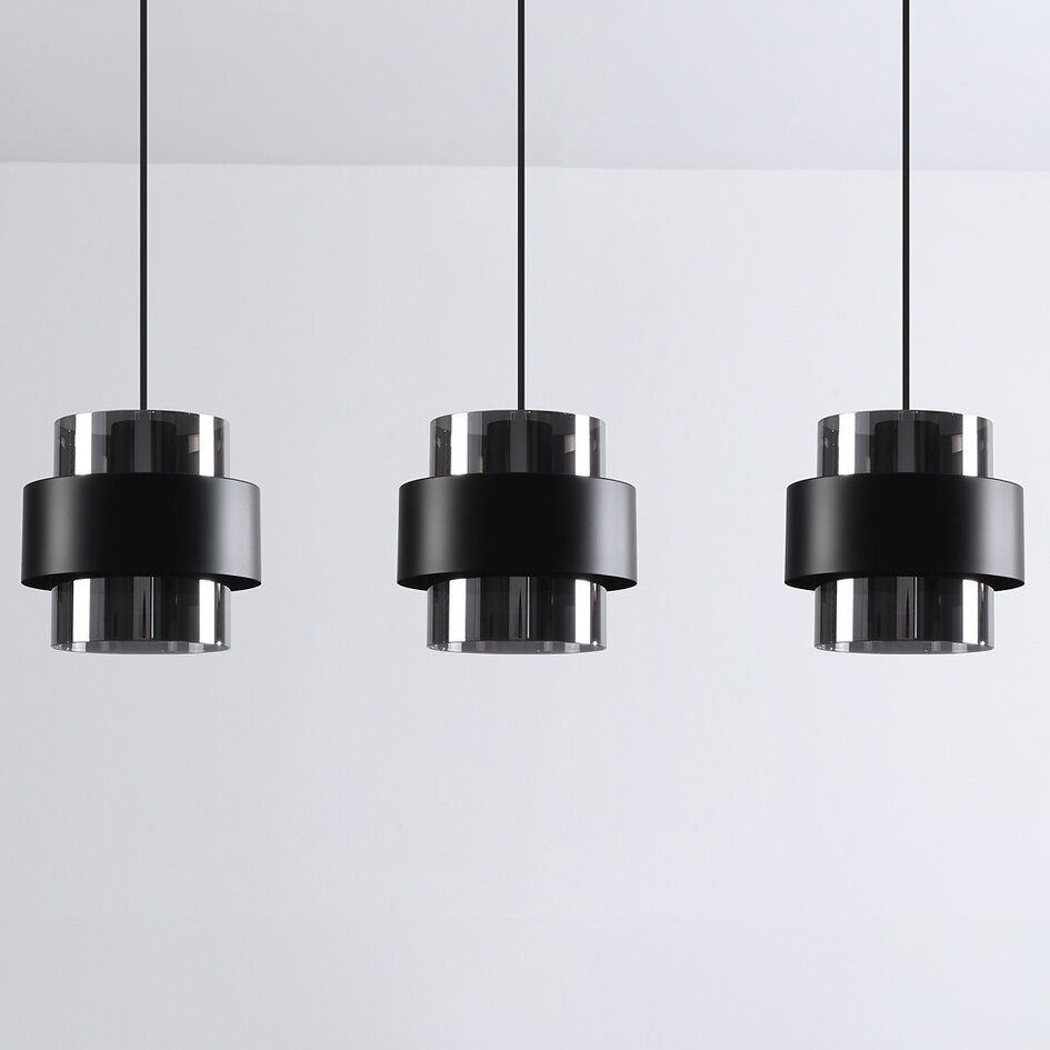 Moderne hanglamp met smoke glas - Faey