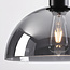 Plafondlamp Feija - smoke glas met half open kap