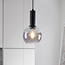 Hanglamp Inara met rookglas, 1-lichts - zwart