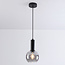 Hanglamp Inara met rookglas, 1-lichts - zwart