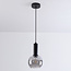 Hanglamp Inara - smoke glas en zwart, ronde kap