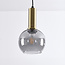 Hanglamp Inara - smoke glas en goud, ronde kap