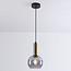 Hanglamp Inara - smoke glas en goud, ronde kap