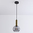 Hanglamp Inara - smoke glas en goud, ronde kap