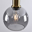 Hanglamp Inara - smoke glas en goud, ronde kap