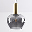 Hanglamp Ischa - smoke glas in appelvorm, goud