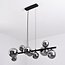 9-lichts hanglamp Ennea - smoke glas met spiegeleffect en zwart