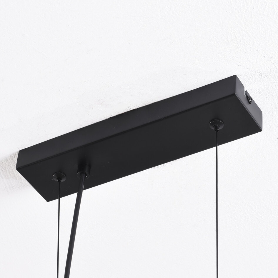 9-lichts hanglamp Ennea - smoke glas met spiegeleffect en zwart