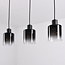 3-lichts hanglamp Lyra - smoke glas met verloop en zwart