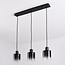 3-lichts hanglamp Lyra - smoke glas met verloop en zwart