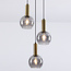 3-lichts hanglamp Imme - smoke glas goud