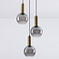 Hanglamp Imme met smoke glas, 3-lichts - goud